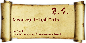 Novotny Ifigénia névjegykártya